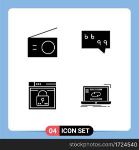 Solid Glyph concept for Websites Mobile and Apps appliances, web, radio,"e, passward Editable Vector Design Elements