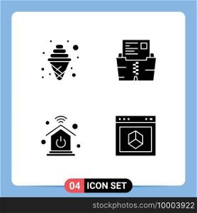 Solid Glyph concept for Websites Mobile and Apps craving, home network, party, document, internet of things Editable Vector Design Elements