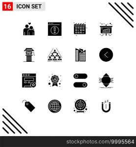 Solid Glyph Pack of 16 Universal Symbols of farm, sales, manager, presentation, business Editable Vector Design Elements