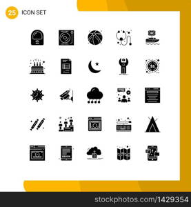 Solid Glyph Pack of 25 Universal Symbols of kingdom, british, ball, brexit, medical Editable Vector Design Elements
