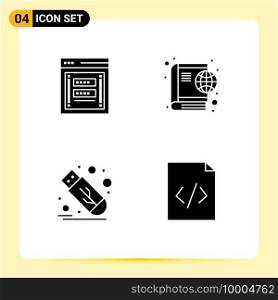 Solid Glyph Pack of Universal Symbols of fraudulent, drive, password, globe, stick Editable Vector Design Elements