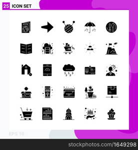 Solid Icon set. Pack of 25 Glyph Icons isolated on White Background for Web Print and Mobile.. Creative Black Icon vector background