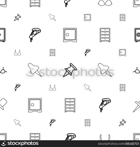 Solid icons pattern seamless white background Vector Image