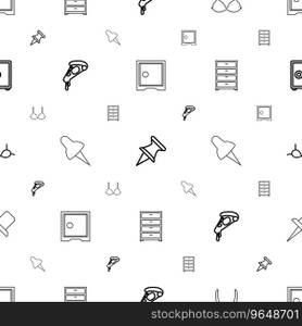 Solid icons pattern seamless white background Vector Image