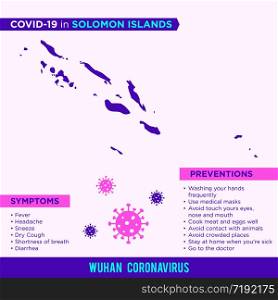 Solomon Islands - Australian Continent Countries. Covid-29, Corona Virus Map Infographic Template EPS 10.