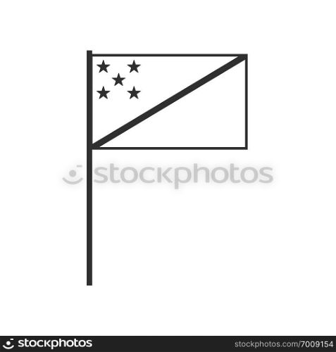 Solomon Islands flag icon in black outline flat design. Independence day or National day holiday concept.