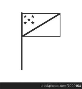 Solomon Islands flag icon in black outline flat design. Independence day or National day holiday concept.