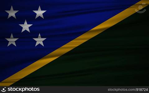 Solomon Islands flag vector. Vector flag of Solomon Islands blowig in the wind. EPS 10.