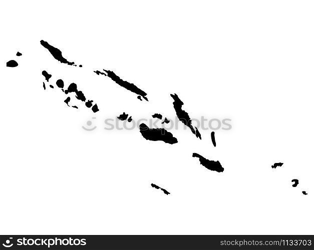 Solomon Islands Map Silhouette Vector illustration eps 10.. Solomon Islands Map Silhouette Vector