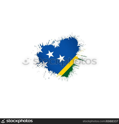 Solomon Islands national flag, vector illustration on a white background. Solomon Islands flag, vector illustration on a white background