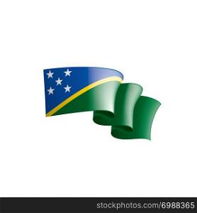 Solomon Islands national flag, vector illustration on a white background. Solomon Islands flag, vector illustration on a white background