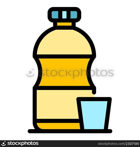 Solution bottle icon. Outline solution bottle vector icon color flat isolated. Solution bottle icon color outline vector