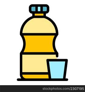 Solution bottle icon. Outline solution bottle vector icon color flat isolated. Solution bottle icon color outline vector