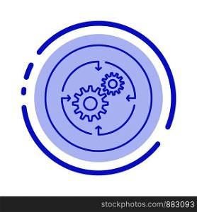 Solution, Business, Company, Finance, Structure Blue Dotted Line Line Icon
