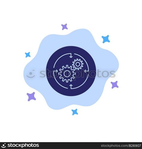 Solution, Business, Company, Finance, Structure Blue Icon on Abstract Cloud Background