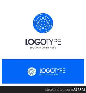 Solution, Business, Company, Finance, Structure Blue Solid Logo with place for tagline