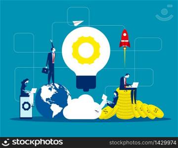 Solution, Business people and teamwork, Concept business vector illustration, Flat business cartoon, Marketing.