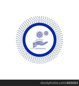 solution, hand, idea, gear, services Glyph Icon. Vector isolated illustration. Vector EPS10 Abstract Template background