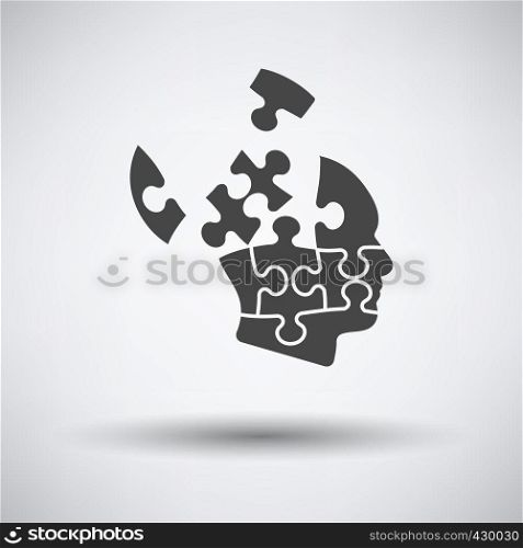 Solution Icon on gray background, round shadow. Vector illustration.