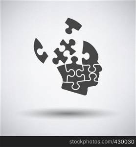 Solution Icon on gray background, round shadow. Vector illustration.