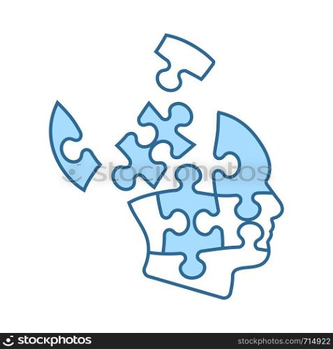 Solution Icon. Thin Line With Blue Fill Design. Vector Illustration.