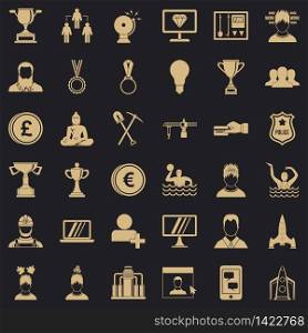 Solution icons set. Simple style of 36 solution vector icons for web for any design. Solution icons set, simple style
