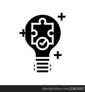 solution light bulb glyph icon vector. solution light bulb sign. isolated contour symbol black illustration. solution light bulb glyph icon vector illustration