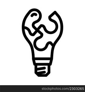 solution light bulb line icon vector. solution light bulb sign. isolated contour symbol black illustration. solution light bulb line icon vector illustration