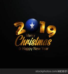 Somalia Flag 2019 Merry Christmas Typography. New Year Abstract Celebration background