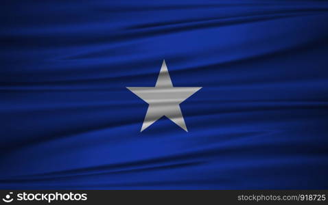 Somalia flag vector. Vector flag of Somalia blowig in the wind. EPS 10.