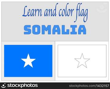 Somalia national country flag. original colors and proportion. Simply vector illustration background. Isolated symbols and object for design, education, learning, postage stamps and coloring book, marketing. From world set
