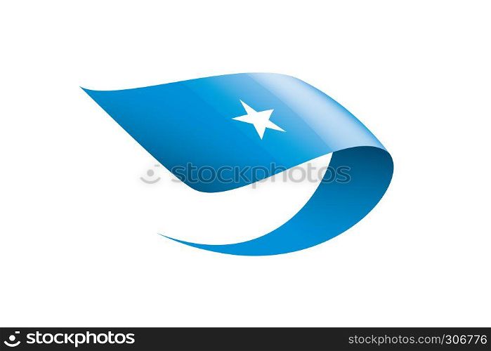 Somalia national flag, vector illustration on a white background. Somalia flag, vector illustration on a white background