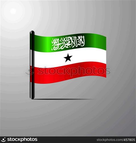 Somaliland waving Shiny Flag design vector