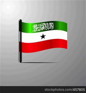 Somaliland waving Shiny Flag design vector