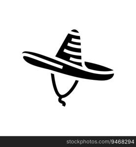 sombrero hat cap glyph icon vector. sombrero hat cap sign. isolated symbol illustration. sombrero hat cap glyph icon vector illustration