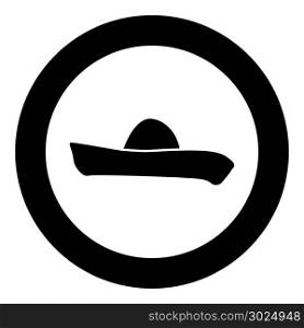 Sombrero icon black color in circle. Sombrero icon black color in circle vector illustration isolated