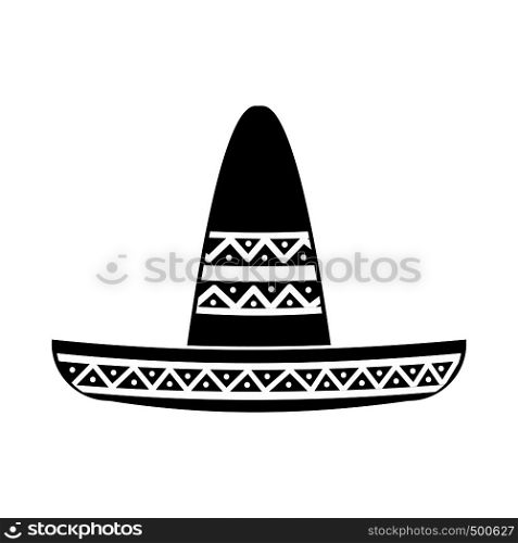 Sombrero icon in simple style isolated on white background. Sombrero icon, simple style