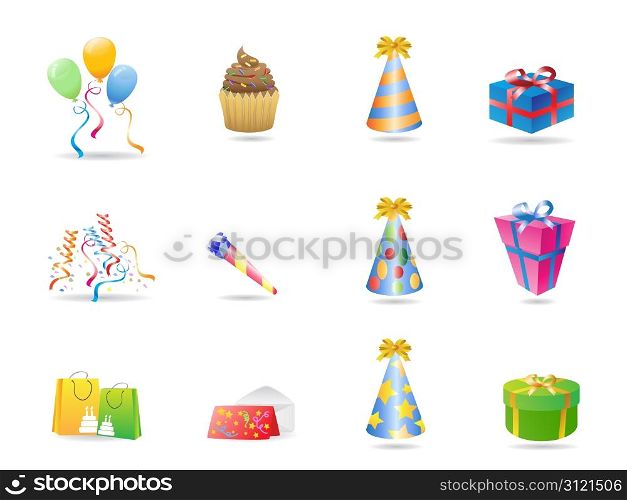 some birthday icons for design