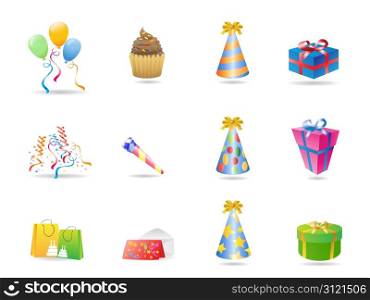 some birthday icons for design