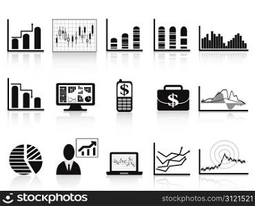 some business charts icon set for business reports
