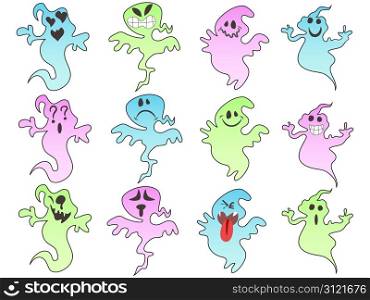 some cute ghosts face for design