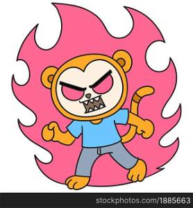 someone angry emoji sticker, doodle icon image. cartoon caharacter cute doodle draw