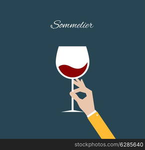 Sommelier. Flat illustration