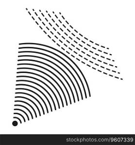 Sonar signal wave icon. Sound navigation ranging symbol. Vector illustration. EPS 10. Stock image.. Sonar signal wave icon. Sound navigation ranging symbol. Vector illustration. EPS 10.