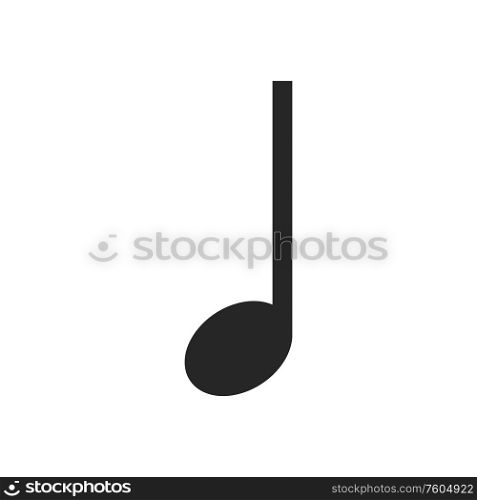 Song or melody sign isolated monochrome symbol. Vector representation in musical notation. Music note isolated outline monochrome icon