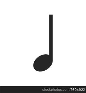 Song or melody sign isolated monochrome symbol. Vector representation in musical notation. Music note isolated outline monochrome icon