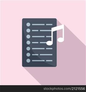 Song playlist icon flat vector. Mobile application. Music song list. Song playlist icon flat vector. Mobile application