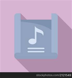 Song playlist icon flat vector. Music list. Audio interface. Song playlist icon flat vector. Music list