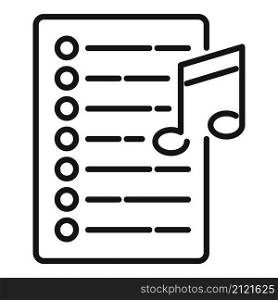 Song playlist icon outline vector. Mobile application. Music song list. Song playlist icon outline vector. Mobile application