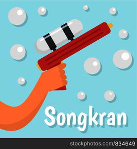 Songkran background. Flat illustration of songkran vector background for web design. Songkran background, flat style